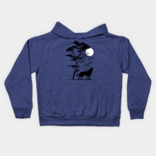 Tree Wolf Moon Kids Hoodie